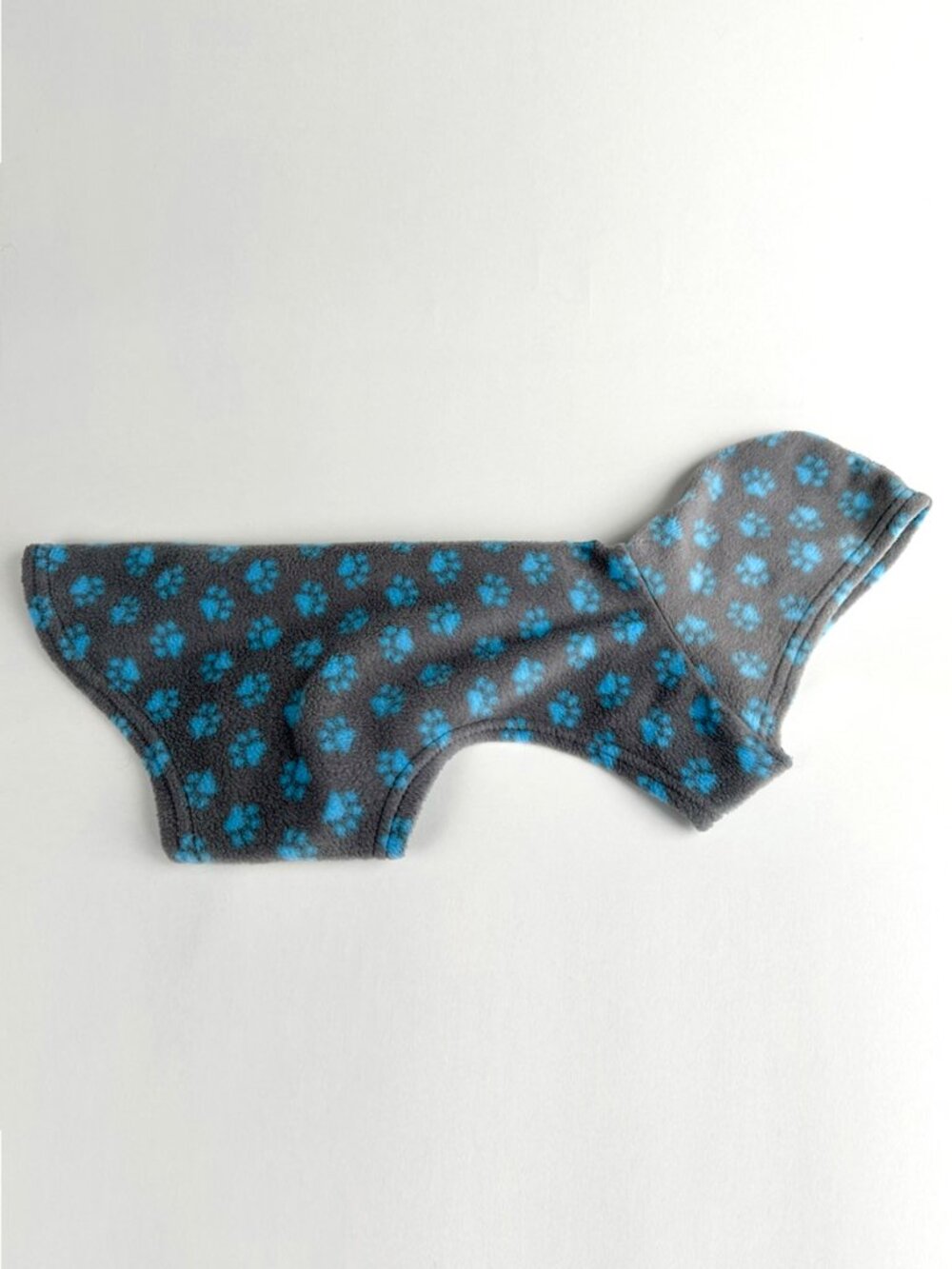 Luv-a-Pet Gray & Blue Paw Print Fleece Pullover Dog Hoodie Medium